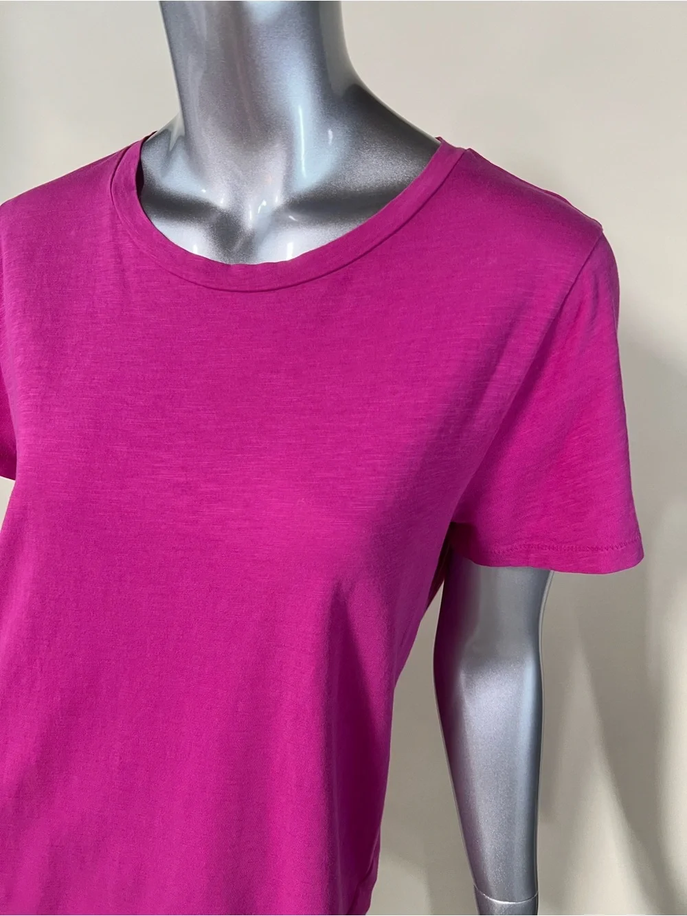 J. Crew Slub 100% Cotton Tee Magenta Pink Crew Neck T Shirt Size XL